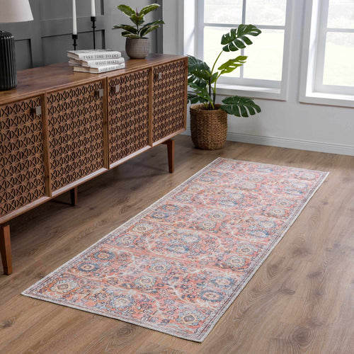 Urpi Rose & Blue Washable Area Rug