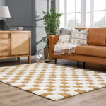 Atira Mustard Checkered Area Rug