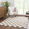Atira Brown Checkered Area Rug