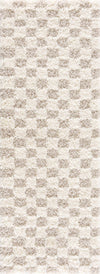 Atira Light Brown Checkered Area Rug