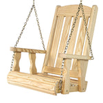 Amish Casual Heavy Duty Outdoor Wood Swing Chair in Unfinished
