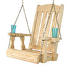 Amish Casual Heavy Duty Outdoor Wood Swing Chair in Unfinished