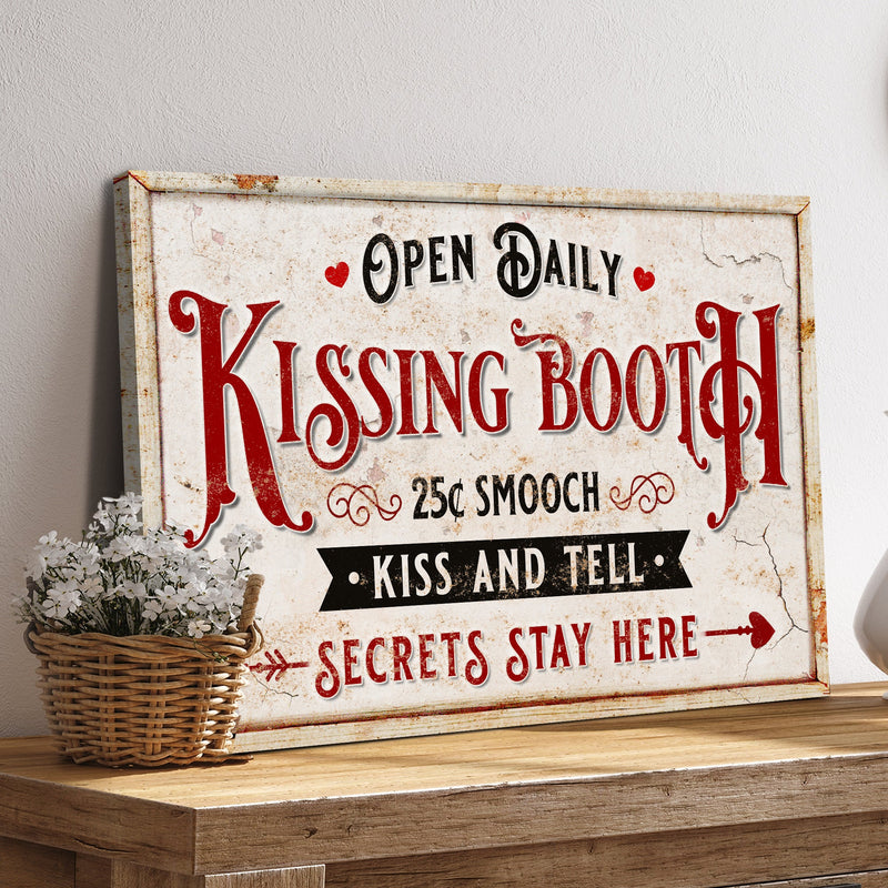 Vintage Rustic Kissing Booth Sign III