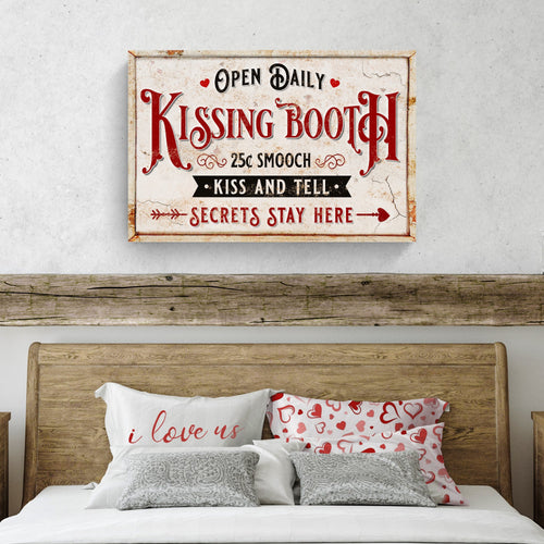 Vintage Rustic Kissing Booth Sign III
