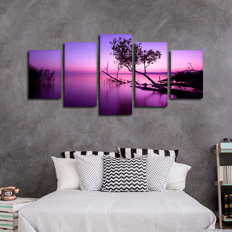 Violet Toned Lake Wall Art