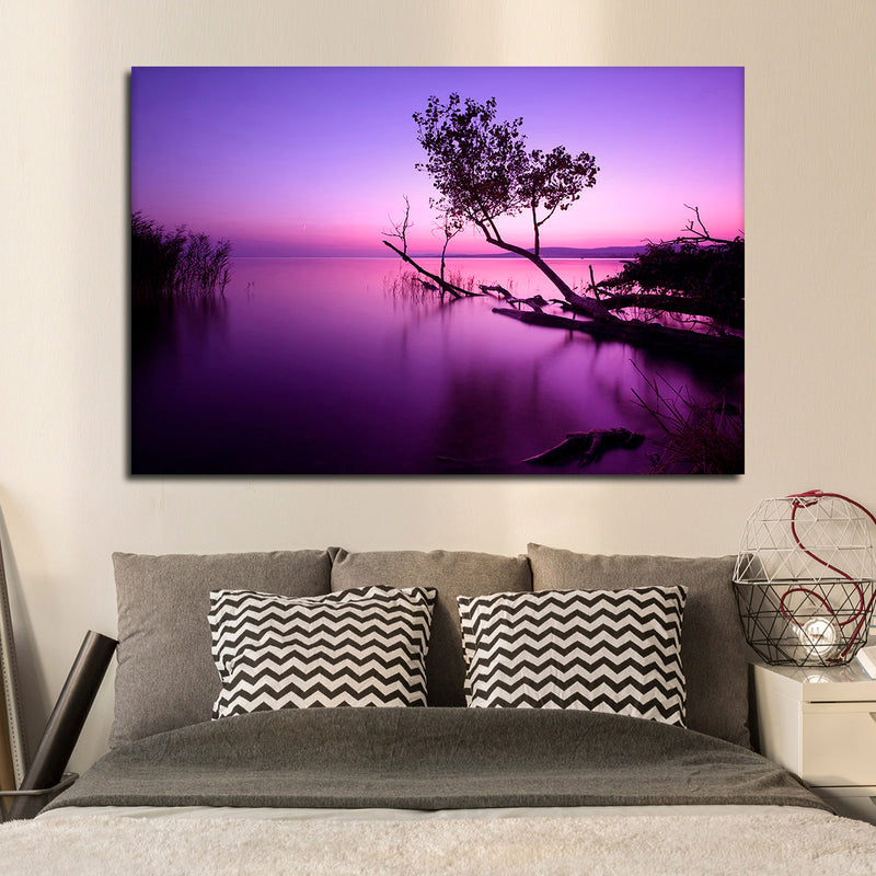 Violet Toned Lake Wall Art