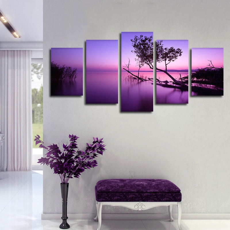 Violet Toned Lake Wall Art