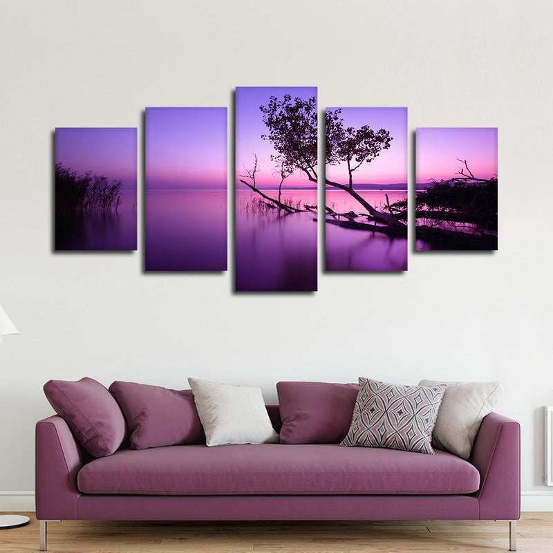 Violet Toned Lake Wall Art