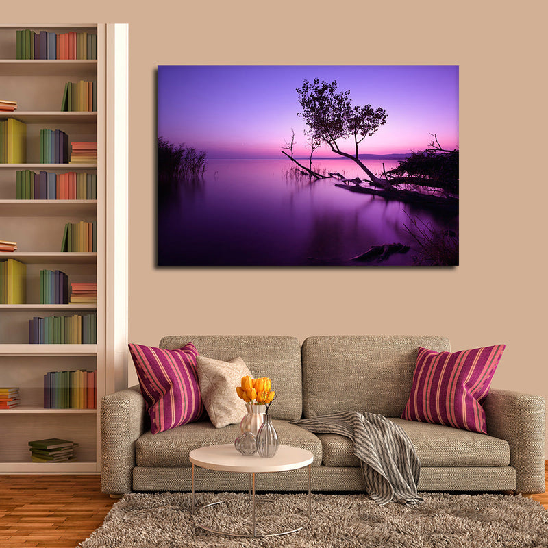 Violet Toned Lake Wall Art