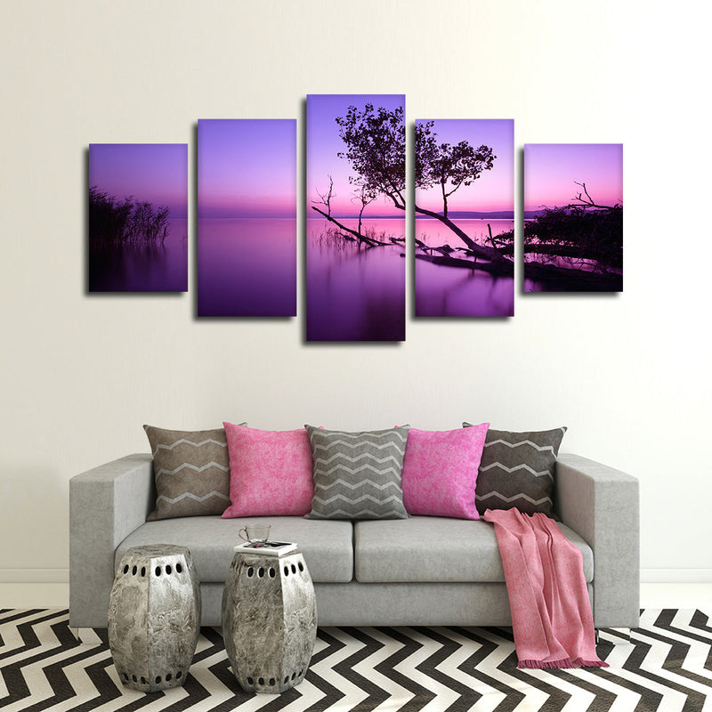 Violet Toned Lake Wall Art
