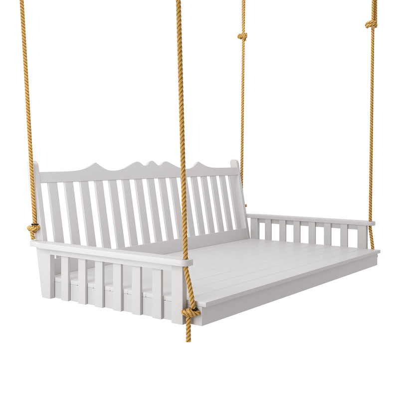 Keystone Amish Co. 6 Foot York Porch Swing Bed, White Paint