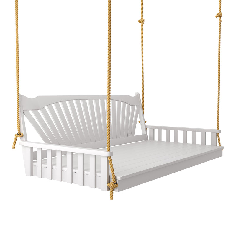 Keystone Amish Co. 4 Foot Sunburst Porch Swing Bed, White Paint