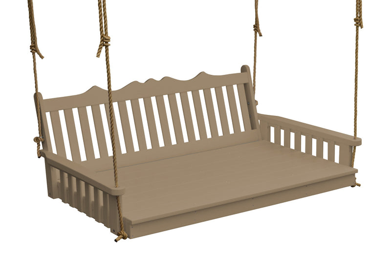 Keystone Amish Co. 5 Foot York Recycled Plastic Swing Bed, Weathered Wood