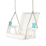 Amish Casual Heavy Duty Solid White Stain Roll Back Swing Chair