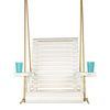 Amish Casual Heavy Duty Solid White Stain Roll Back Swing Chair