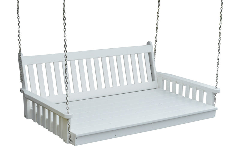 Keystone Amish Co. Twin Franklin Recycled Plastic Swing Bed, Bright White