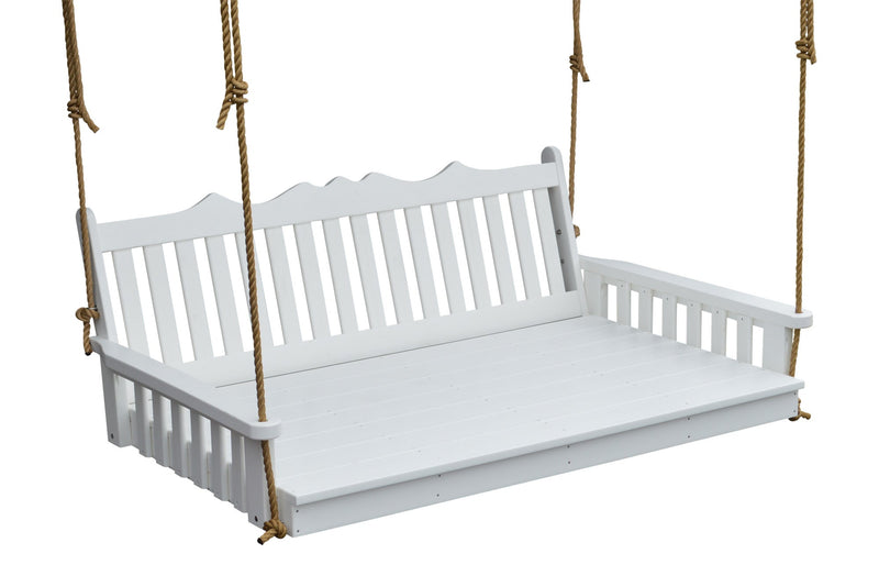 Keystone Amish Co. Twin York Recycled Plastic Swing Bed, Bright White