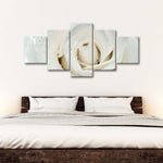 White Rose Close Up Wall Art