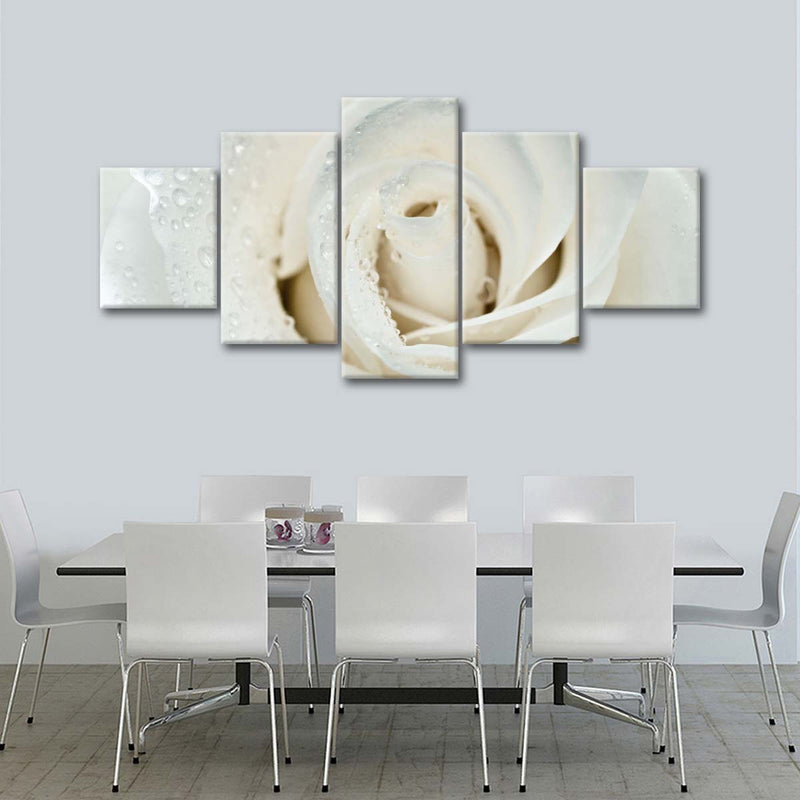 White Rose Close Up Wall Art