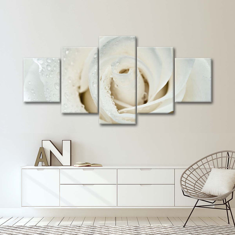 White Rose Close Up Wall Art