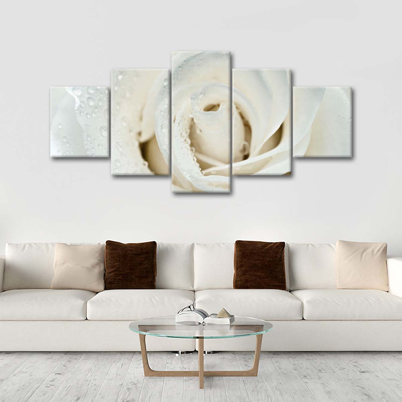 White Rose Close Up Wall Art