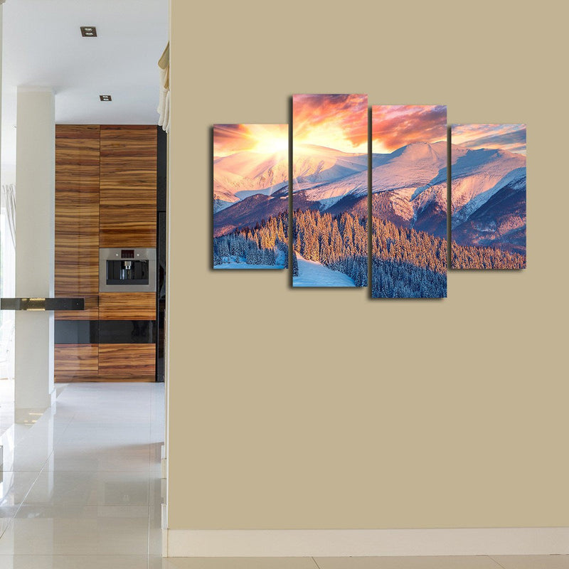 Snowy Mountain Sunrise Wall Art