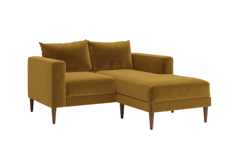The Essential Loveseat Sectional in Recycled Velvet