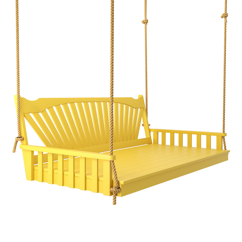 Keystone Amish Co. 4 Foot Sunburst Porch Swing Bed, Canary Yellow Paint