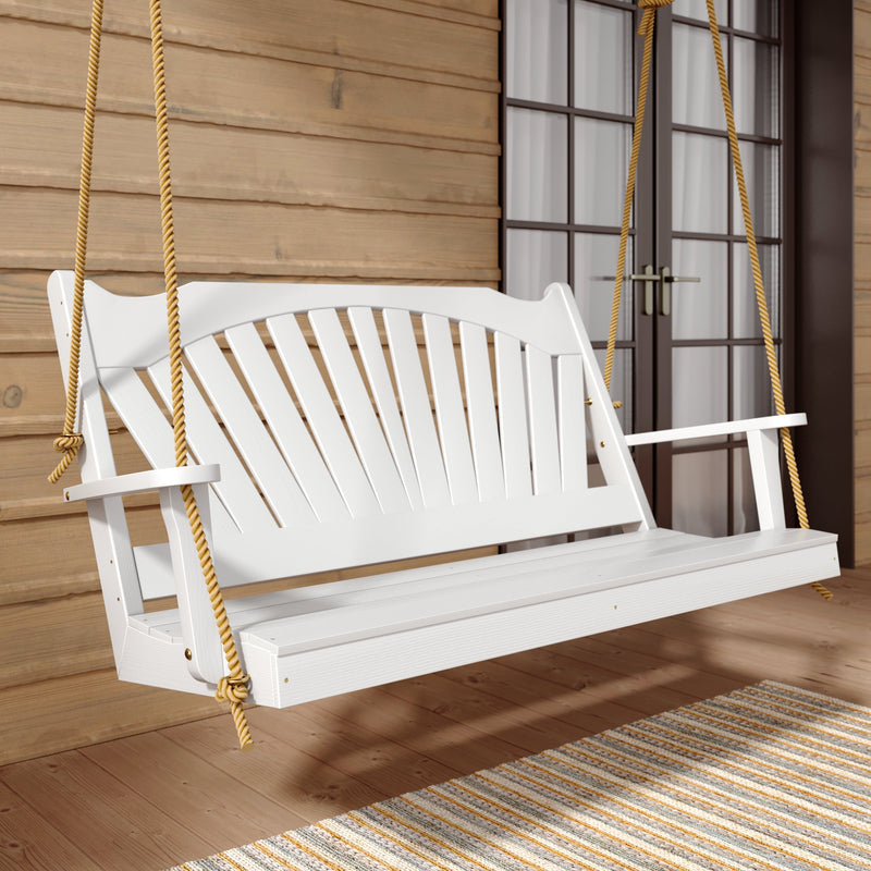 Keystone Amish Co. Sunburst Porch Swing, 6 Foot, Carribean Blue
