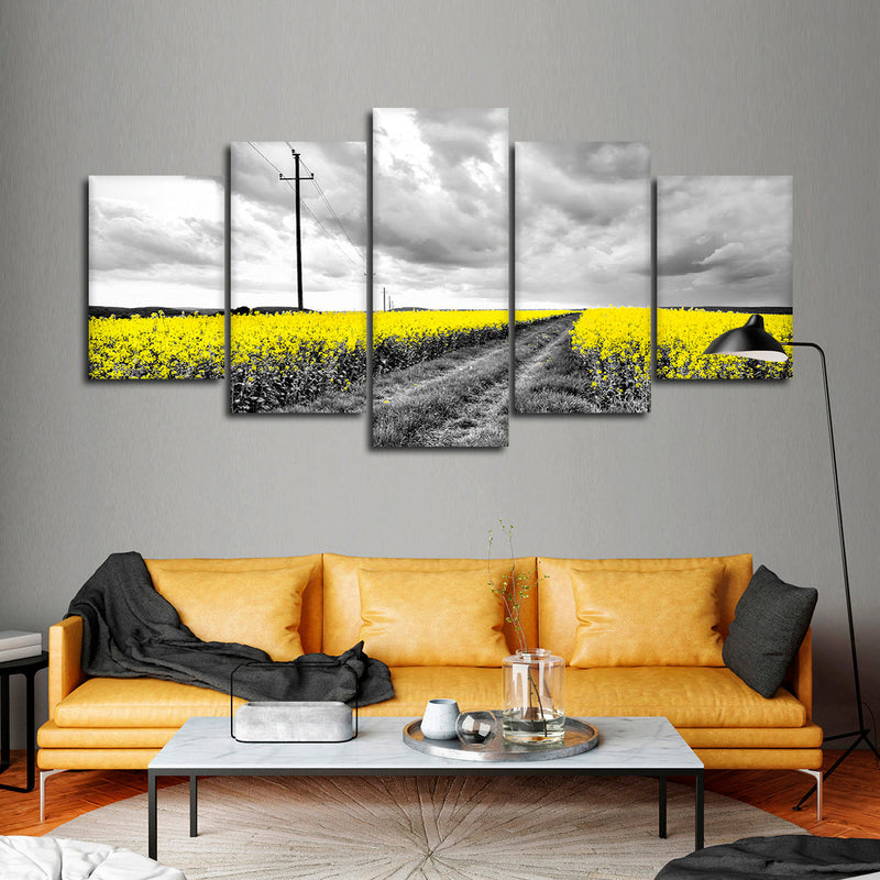 Pop Yellow Flower Field Wall Art