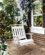Keystone Amish Co. York Recycled Plastic Swing Chair, Weathered Wood