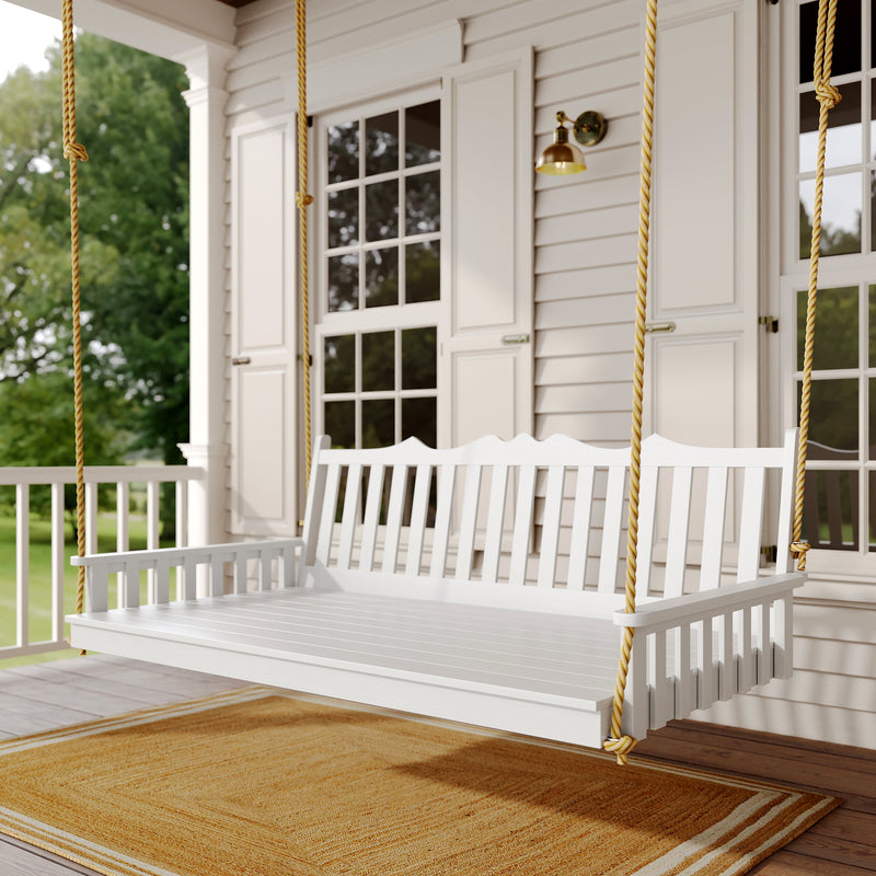 Keystone Amish Co. 6 Foot York Recycled Plastic Swing Bed, Cherry Wood