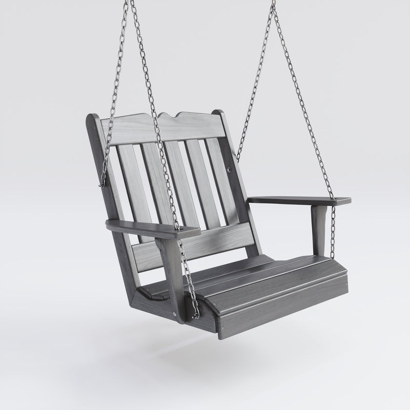 Keystone Amish Co. York Recycled Plastic Swing Chair, Dark Grey