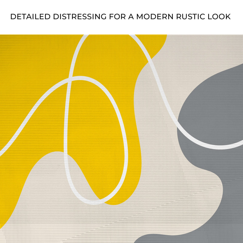 Abstract Line Yellow And Grey Canvas Wall Art
