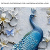 Elegant Peacock And White Magnolias Painting Portrait Canvas Wall Art
