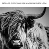 Black And White Highland Cow Portrait Canvas Wall Art