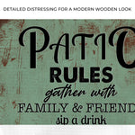 Patio Rules Sign V