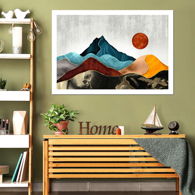 Sunset Over Mountains Wall Art