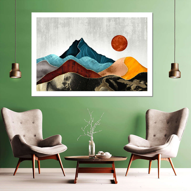 Sunset Over Mountains Wall Art