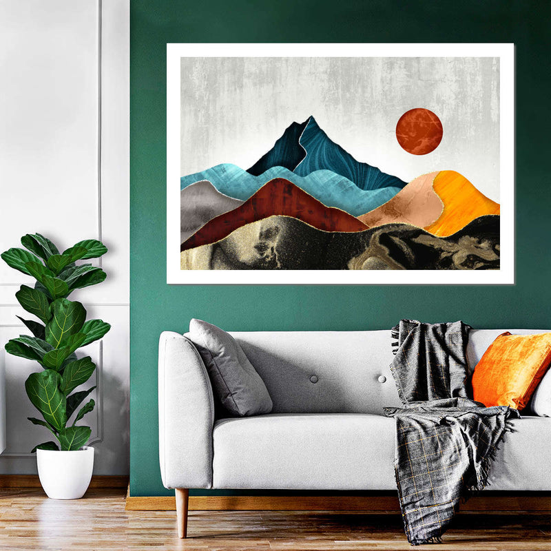 Sunset Over Mountains Wall Art
