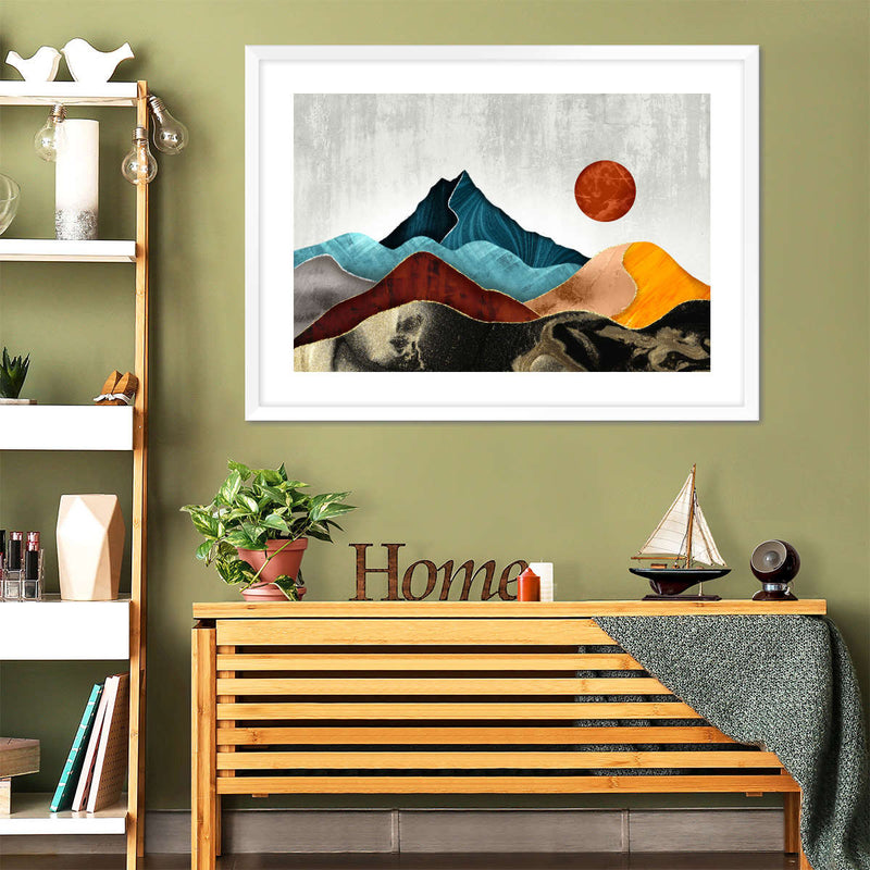 Sunset Over Mountains Wall Art