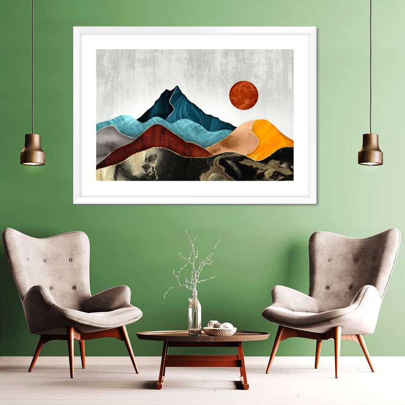 Sunset Over Mountains Wall Art