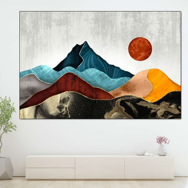 Sunset Over Mountains Wall Art