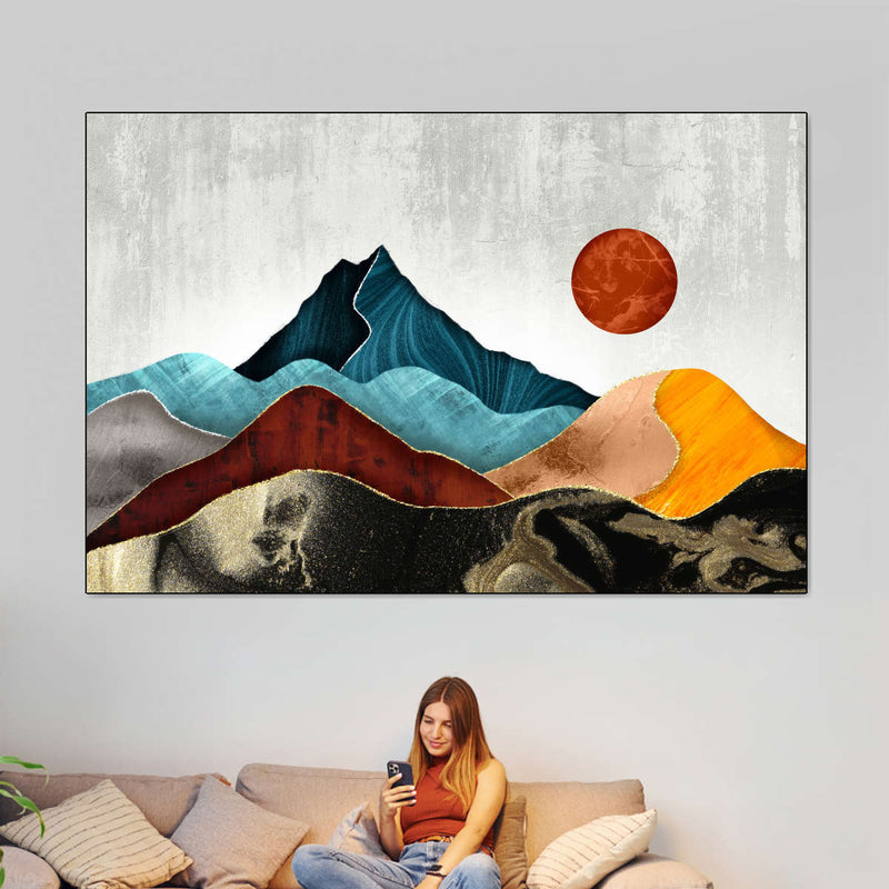 Sunset Over Mountains Wall Art