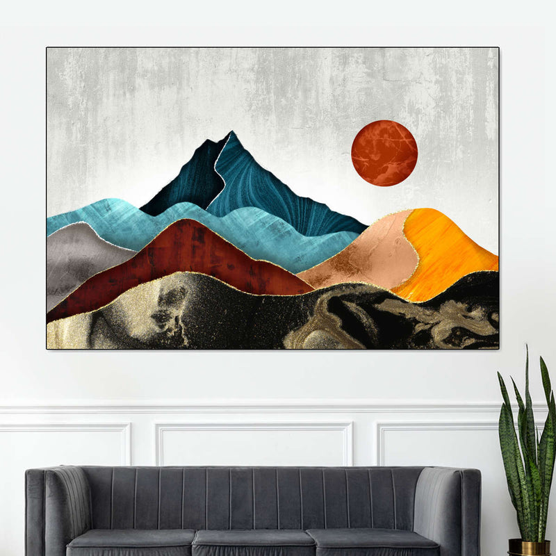 Sunset Over Mountains Wall Art