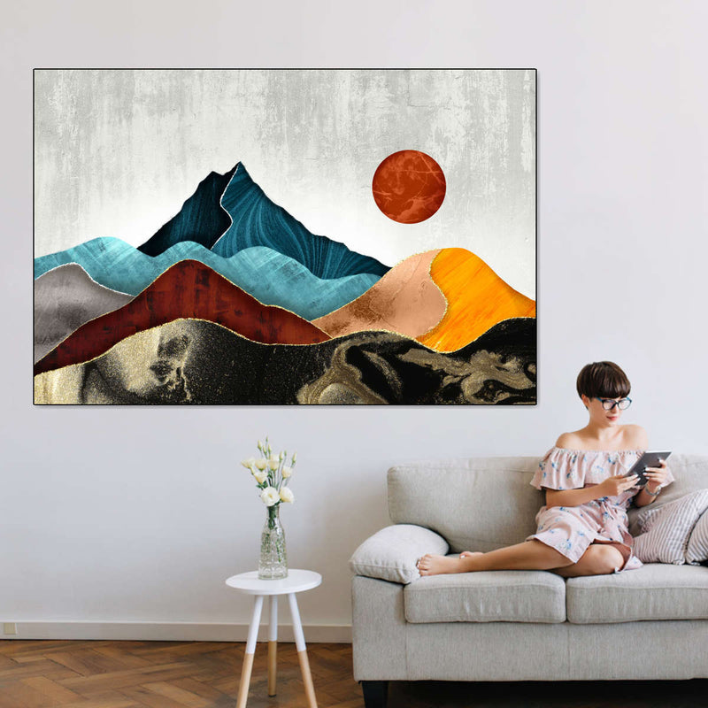 Sunset Over Mountains Wall Art