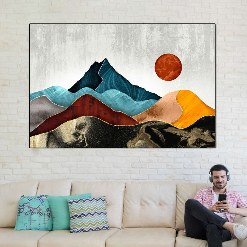 Sunset Over Mountains Wall Art