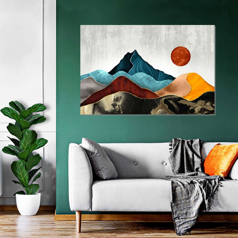 Sunset Over Mountains Wall Art