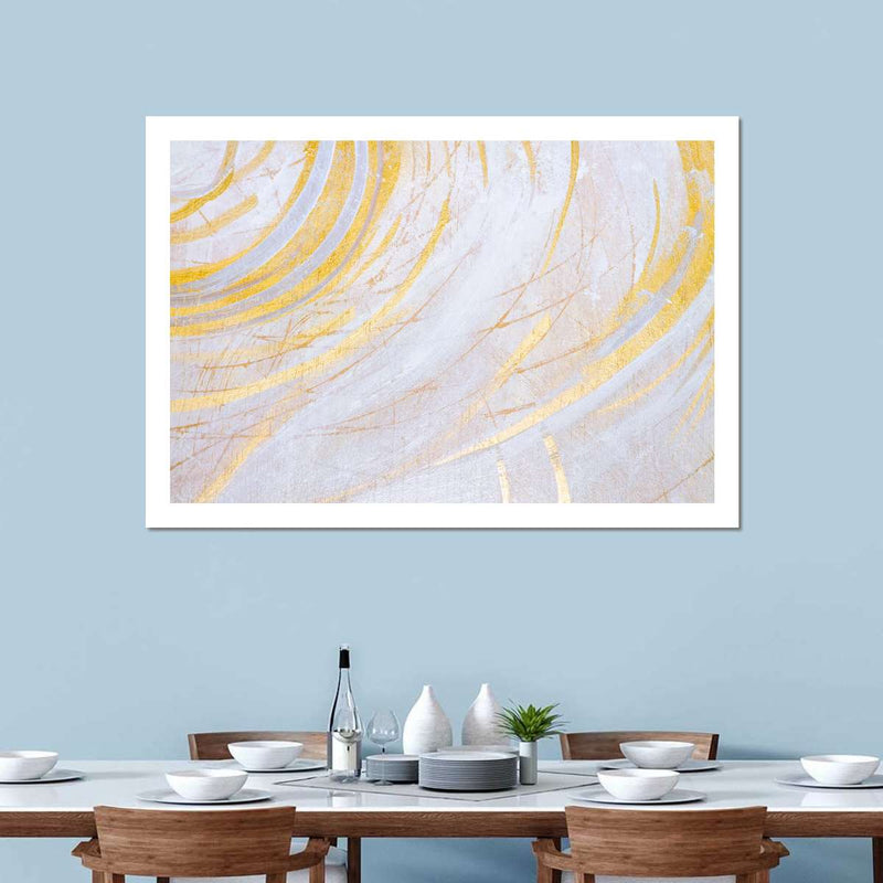 White And Gold Abstract Wall Art