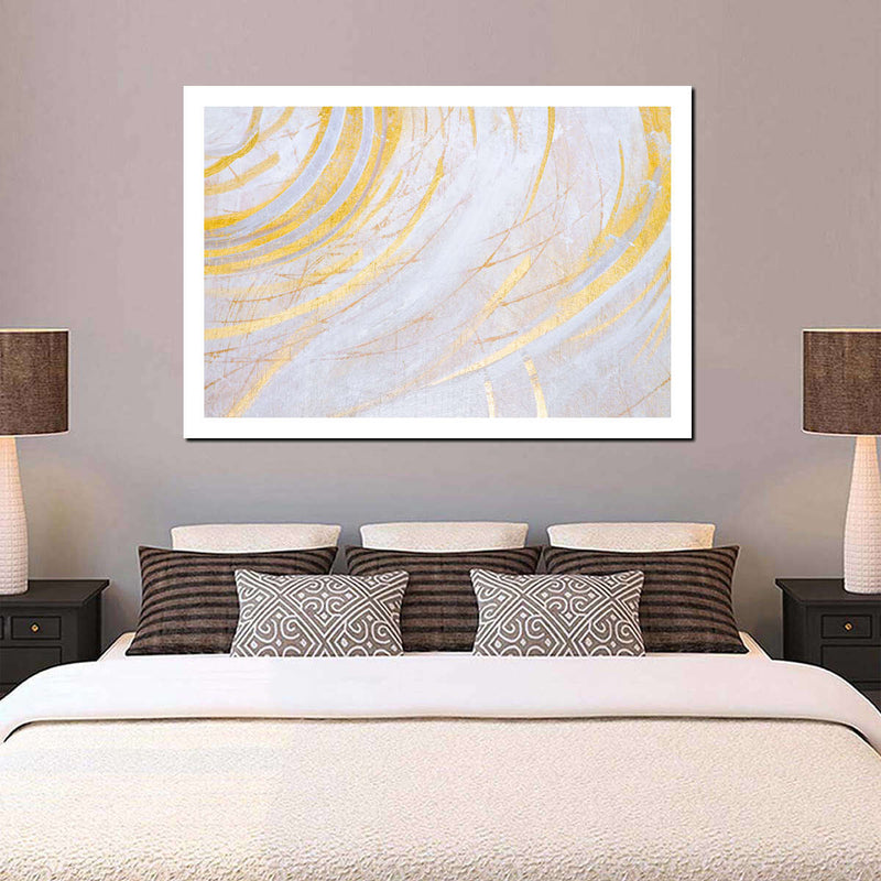 White And Gold Abstract Wall Art